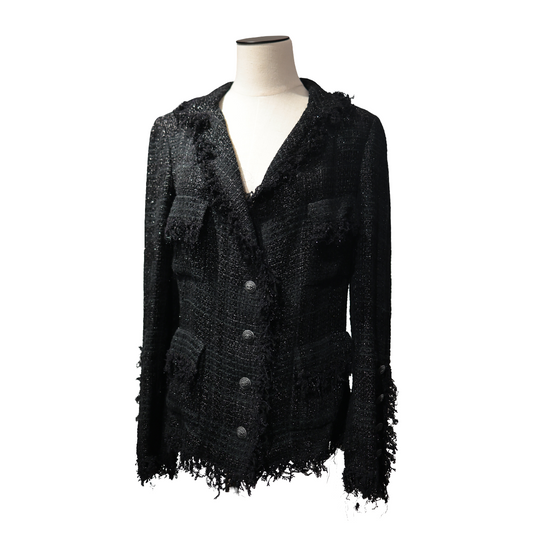 CHANEL BLACK TWEED JACKET [20002012]