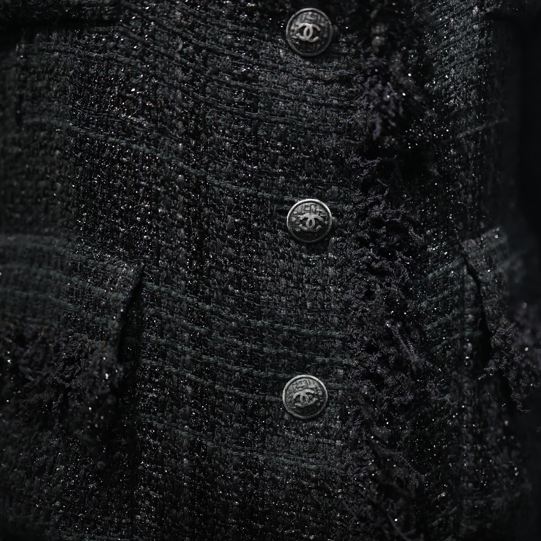 CHANEL BLACK TWEED JACKET [20002012]