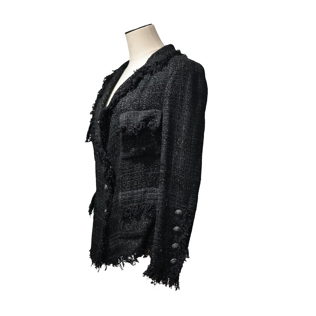 CHANEL BLACK TWEED JACKET [20002012]