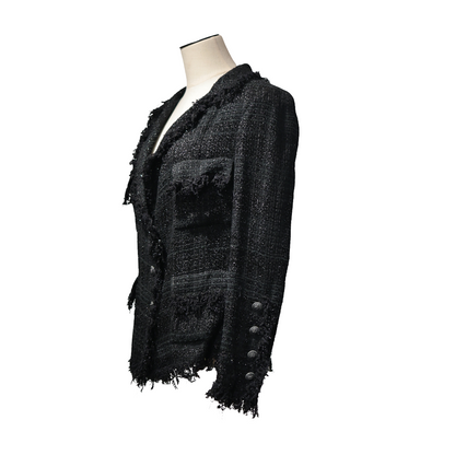 CHANEL BLACK TWEED JACKET [20002012]