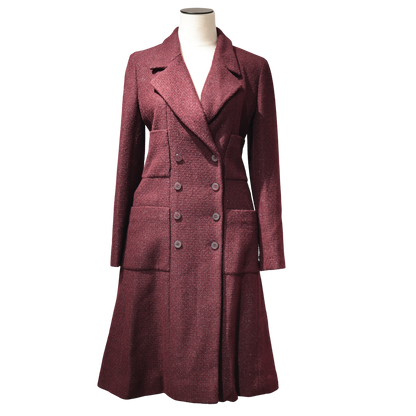 CHANEL WINE RED TWEED LONG JACKET [20002011]