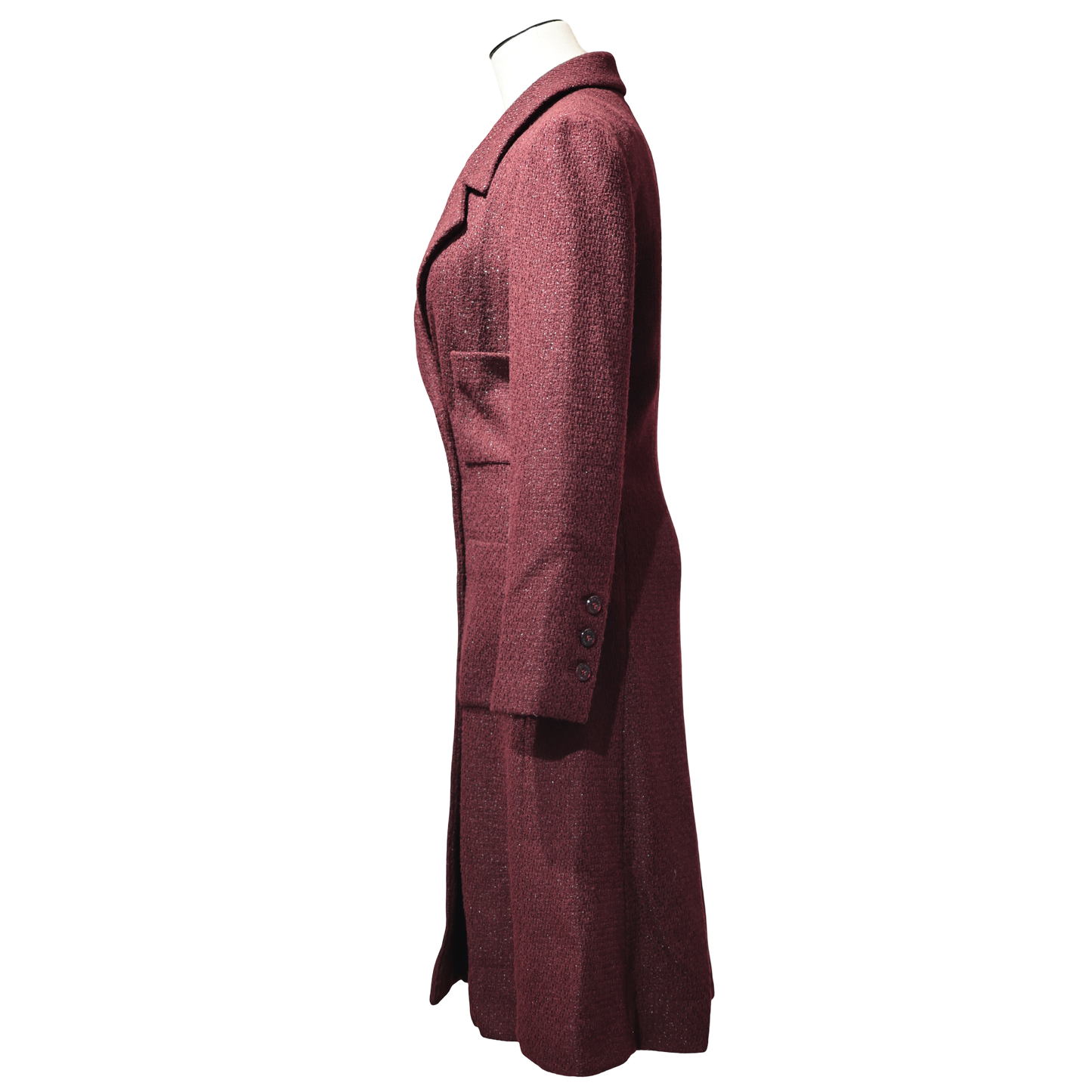 CHANEL WINE RED TWEED LONG JACKET [20002011]