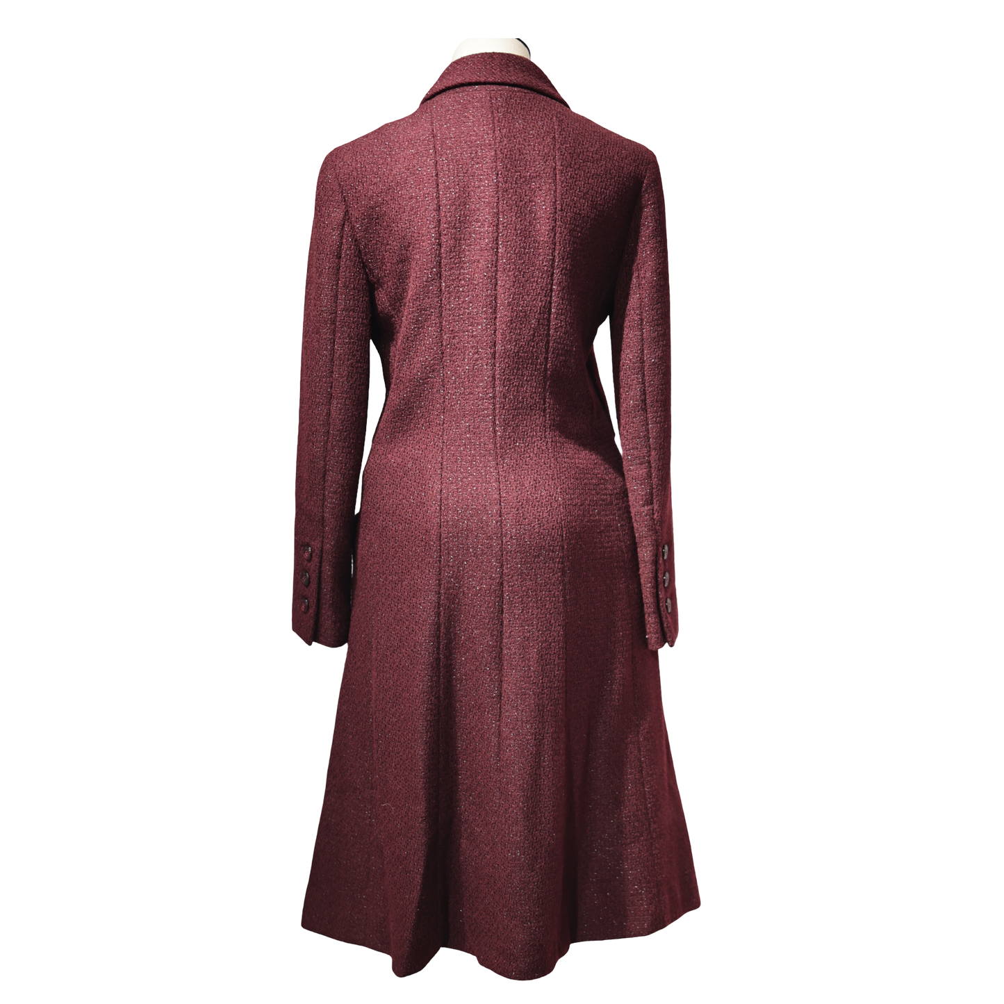 CHANEL WINE RED TWEED LONG JACKET [20002011]