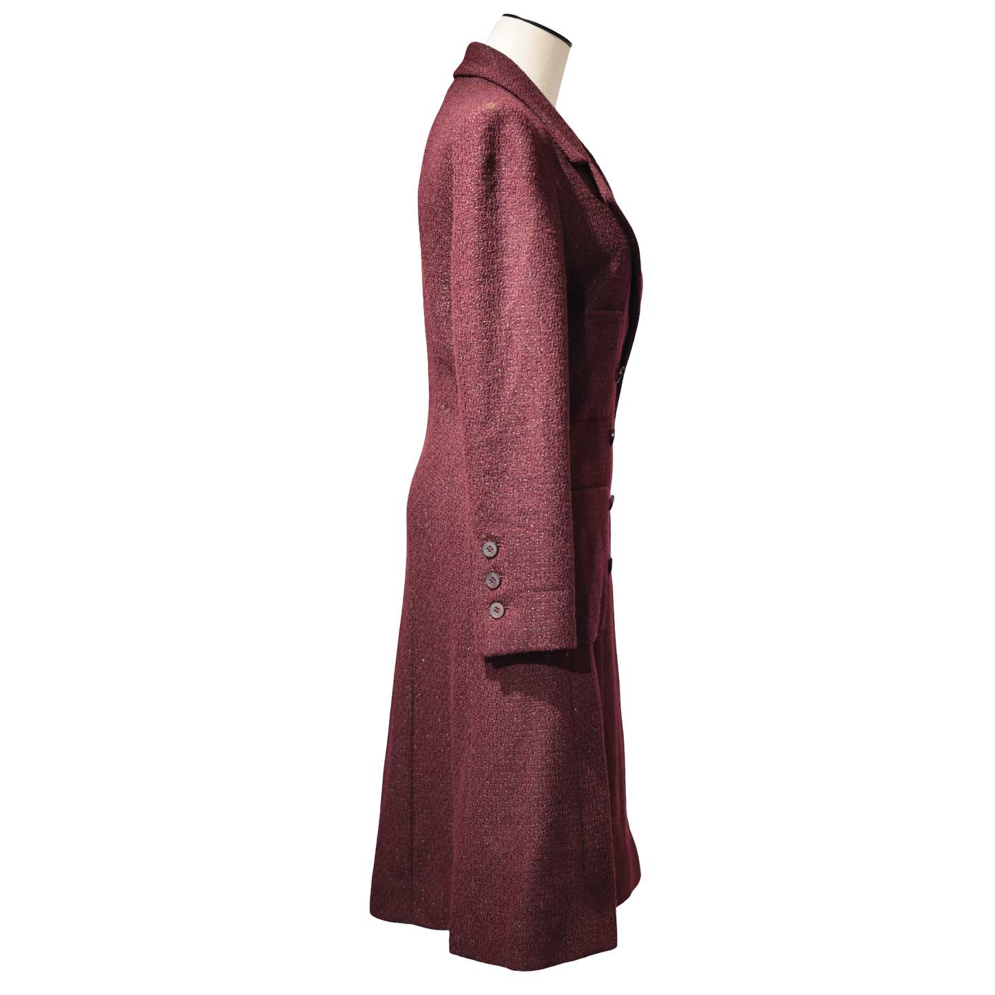 CHANEL WINE RED TWEED LONG JACKET [20002011]