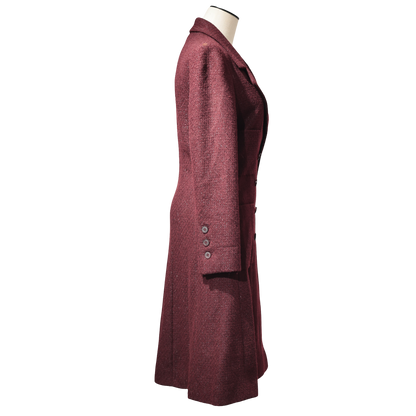 CHANEL WINE RED TWEED LONG JACKET [20002011]