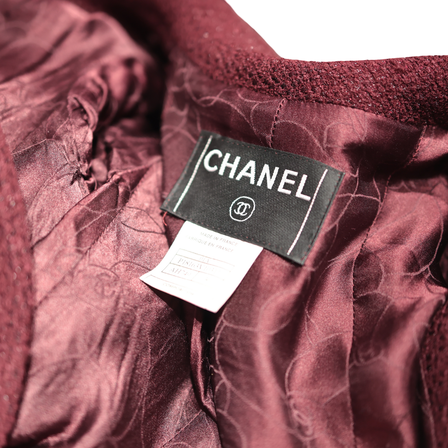 CHANEL WINE RED TWEED LONG JACKET [20002011]