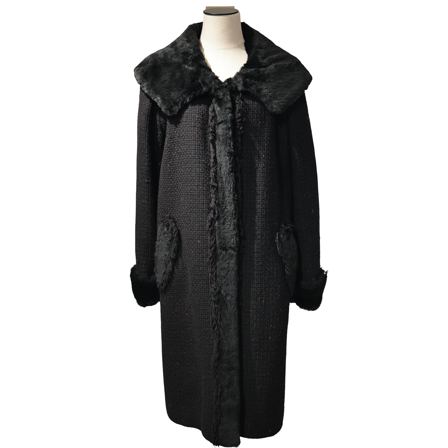 CHANEL BLACK LONG FUR JACKET [20002013]