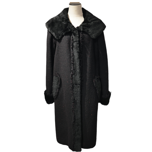CHANEL BLACK LONG FUR JACKET [20002013]