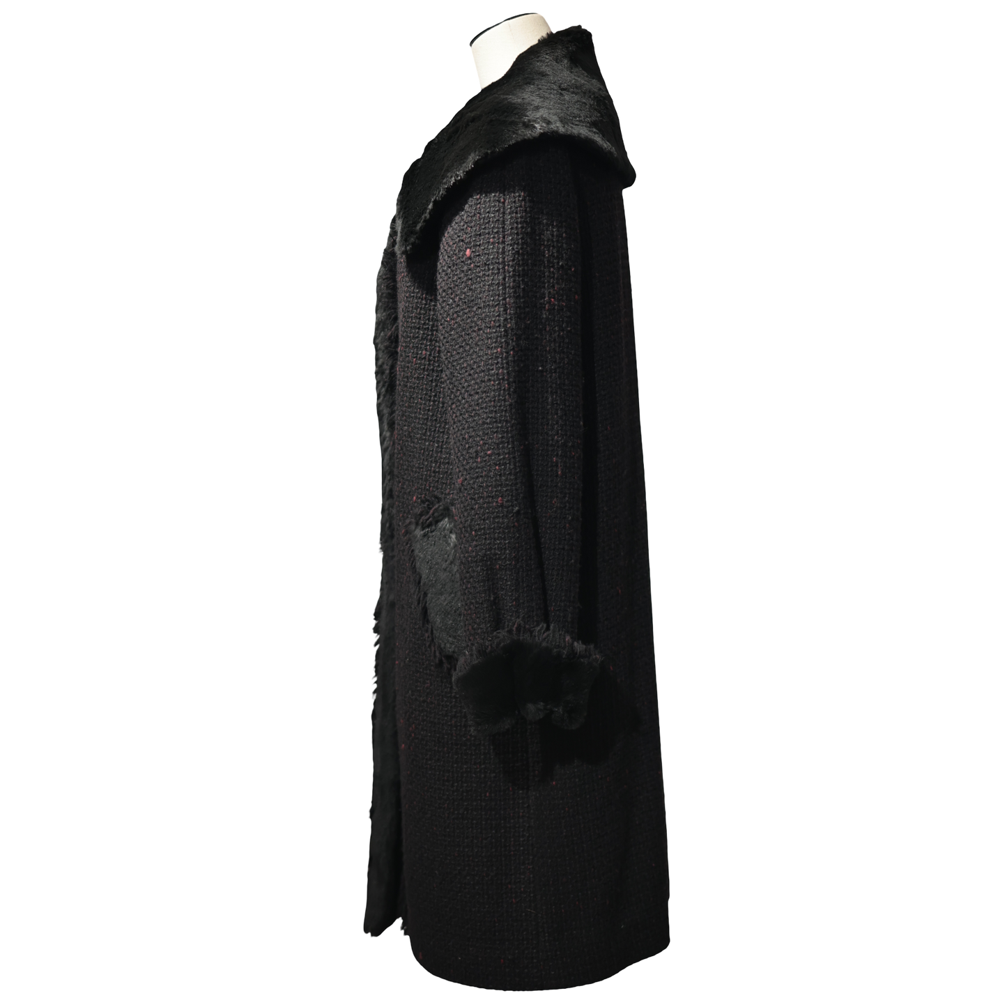 CHANEL BLACK LONG FUR JACKET [20002013]