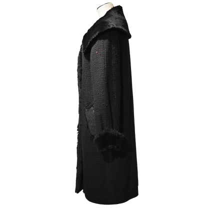 CHANEL BLACK LONG FUR JACKET [20002013]