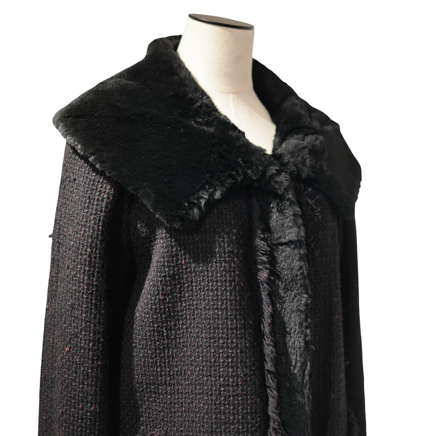 CHANEL BLACK LONG FUR JACKET [20002013]