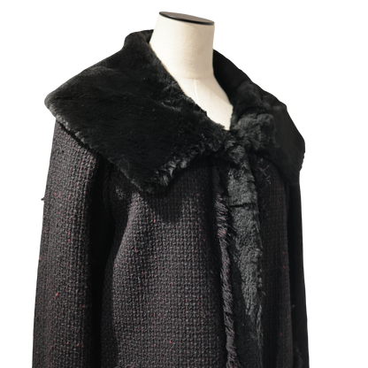 CHANEL BLACK LONG FUR JACKET [20002013]