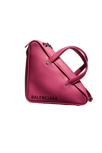BALENCIAGA TRIANGLE S DUFFLE PINK LEATHER PHW CROSSBODY BAG [3000515]