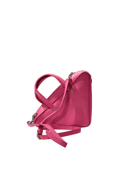BALENCIAGA TRIANGLE S DUFFLE PINK LEATHER PHW CROSSBODY BAG [3000515]