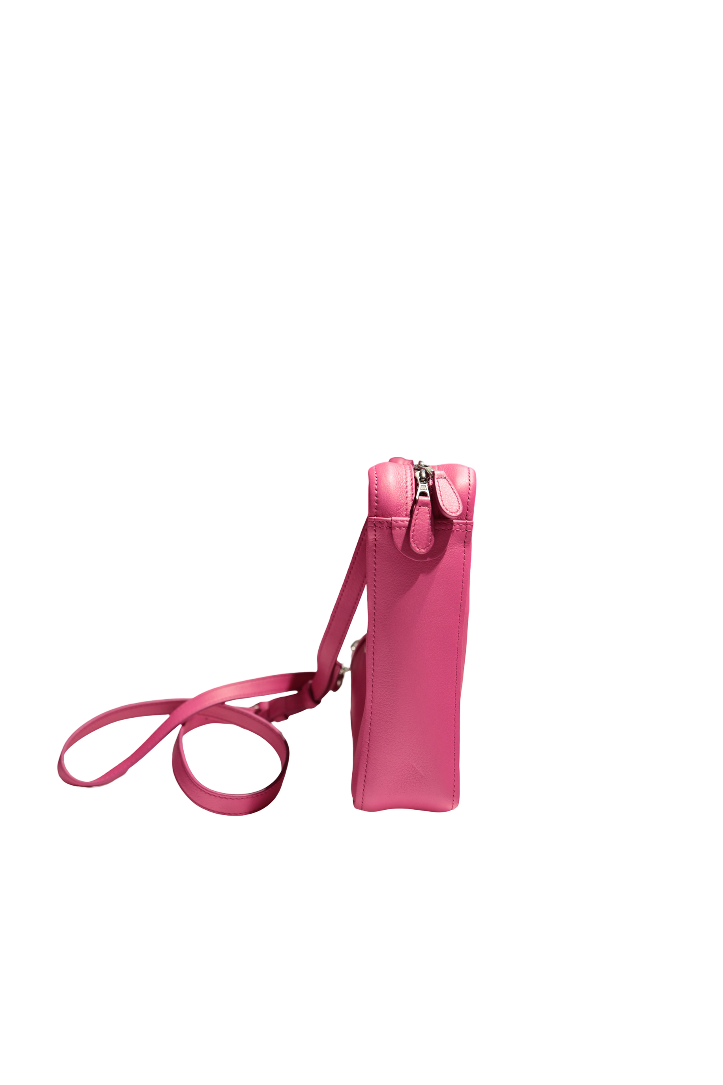 BALENCIAGA TRIANGLE S DUFFLE PINK LEATHER PHW CROSSBODY BAG [3000515]