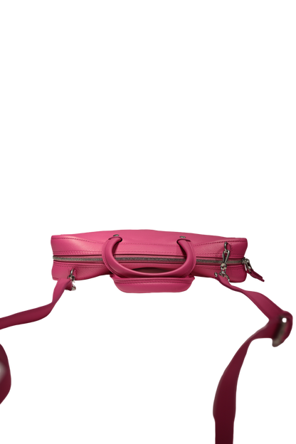 BALENCIAGA TRIANGLE S DUFFLE PINK LEATHER PHW CROSSBODY BAG [3000515]