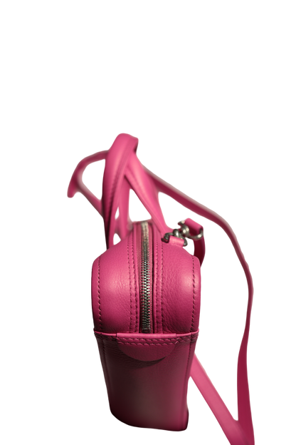 BALENCIAGA TRIANGLE S DUFFLE PINK LEATHER PHW CROSSBODY BAG [3000515]