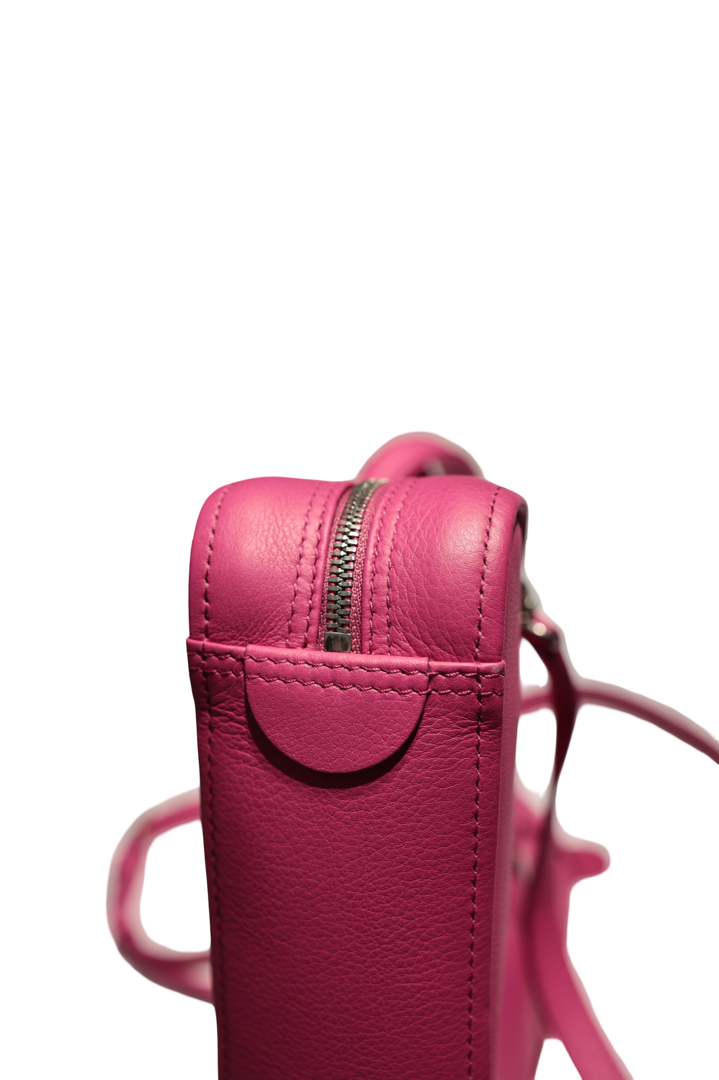 BALENCIAGA TRIANGLE S DUFFLE PINK LEATHER PHW CROSSBODY BAG [3000515]