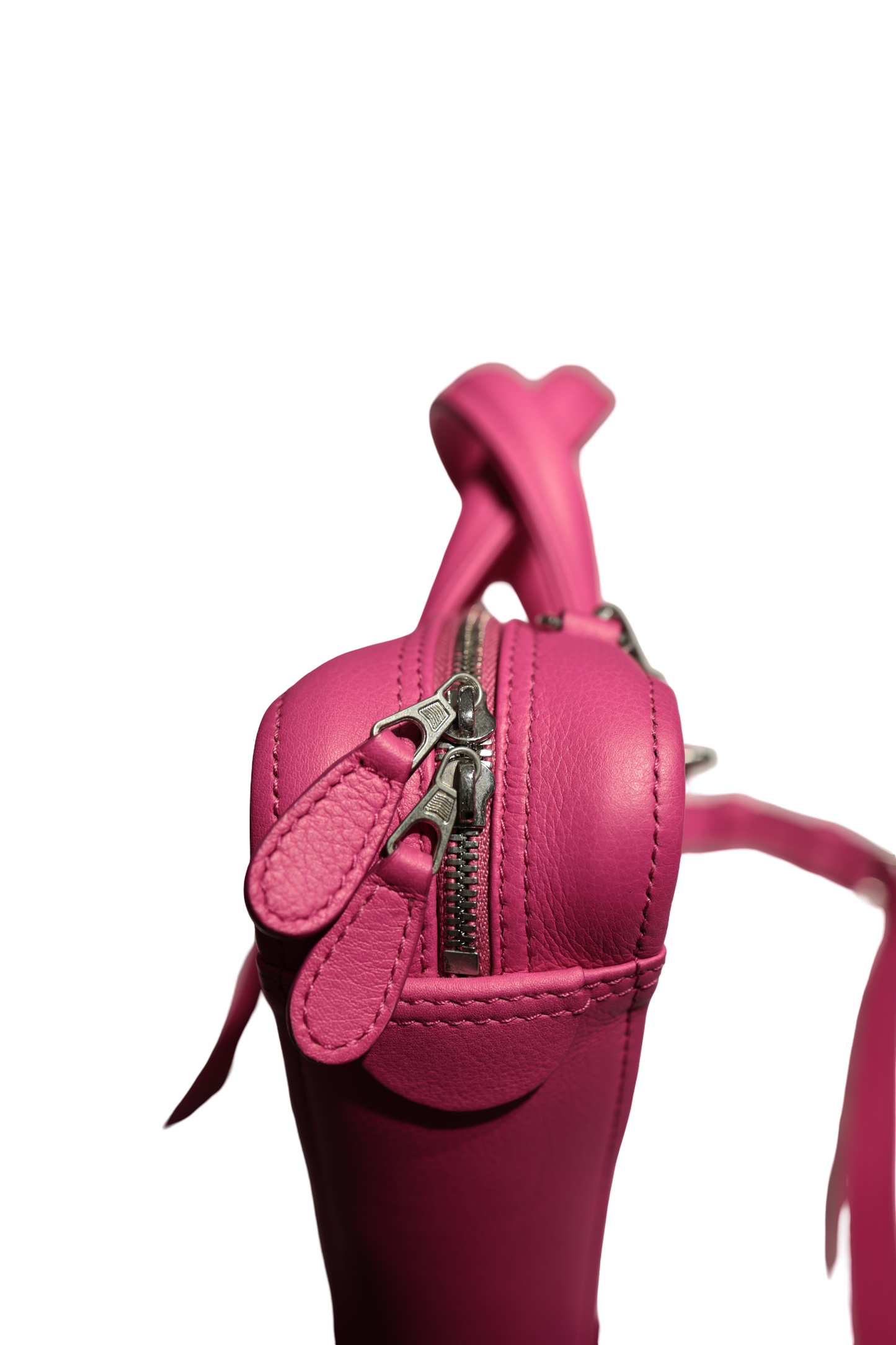 BALENCIAGA TRIANGLE S DUFFLE PINK LEATHER PHW CROSSBODY BAG [3000515]