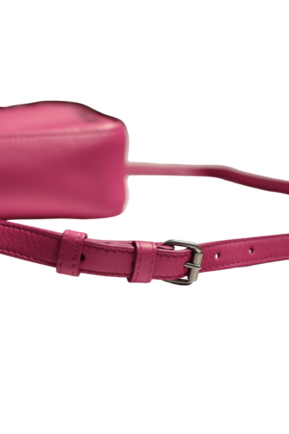BALENCIAGA TRIANGLE S DUFFLE PINK LEATHER PHW CROSSBODY BAG [3000515]
