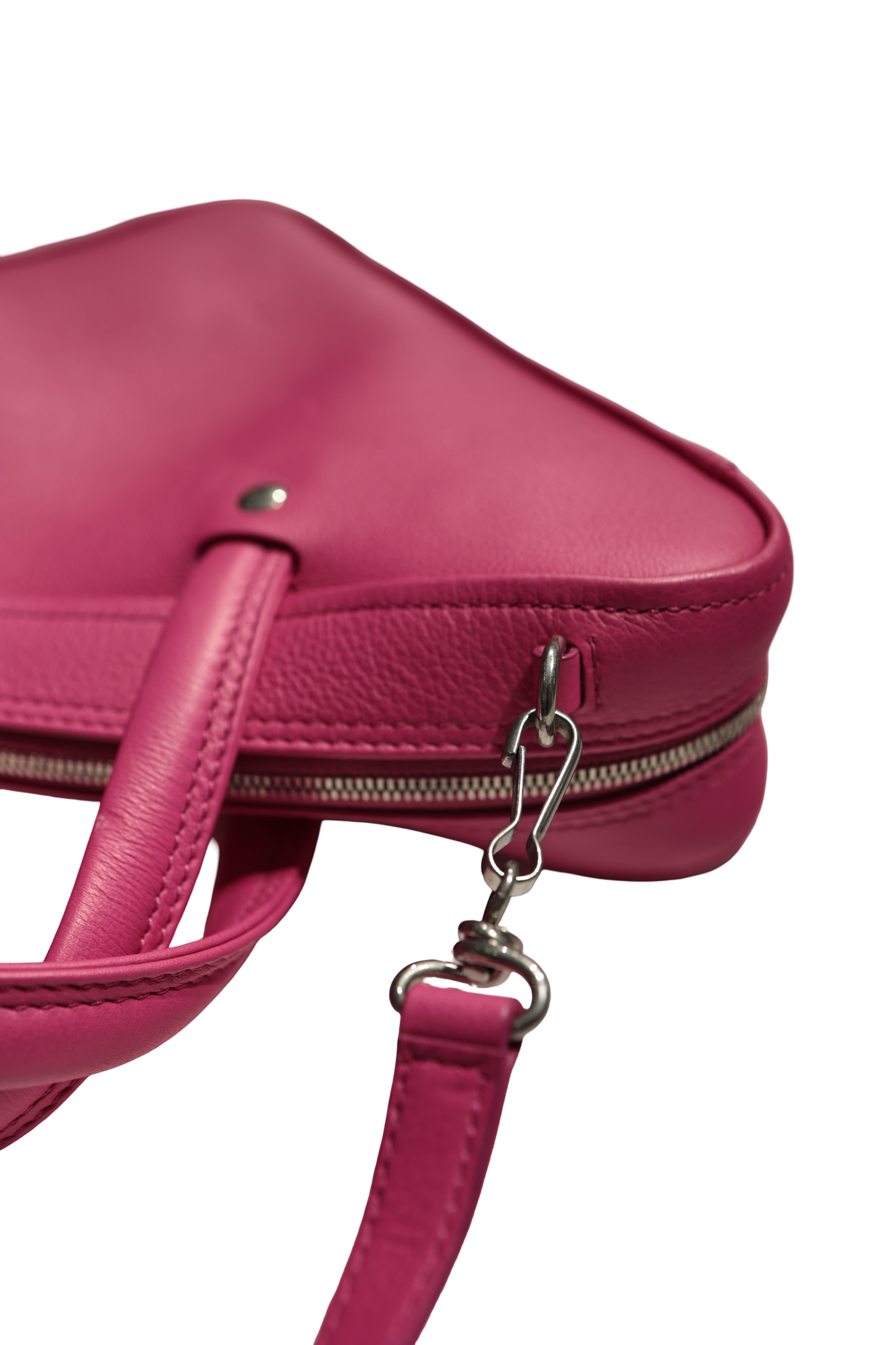 BALENCIAGA TRIANGLE S DUFFLE PINK LEATHER PHW CROSSBODY BAG [3000515]