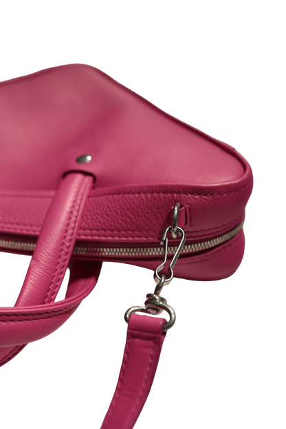 BALENCIAGA TRIANGLE S DUFFLE PINK LEATHER PHW CROSSBODY BAG [3000515]