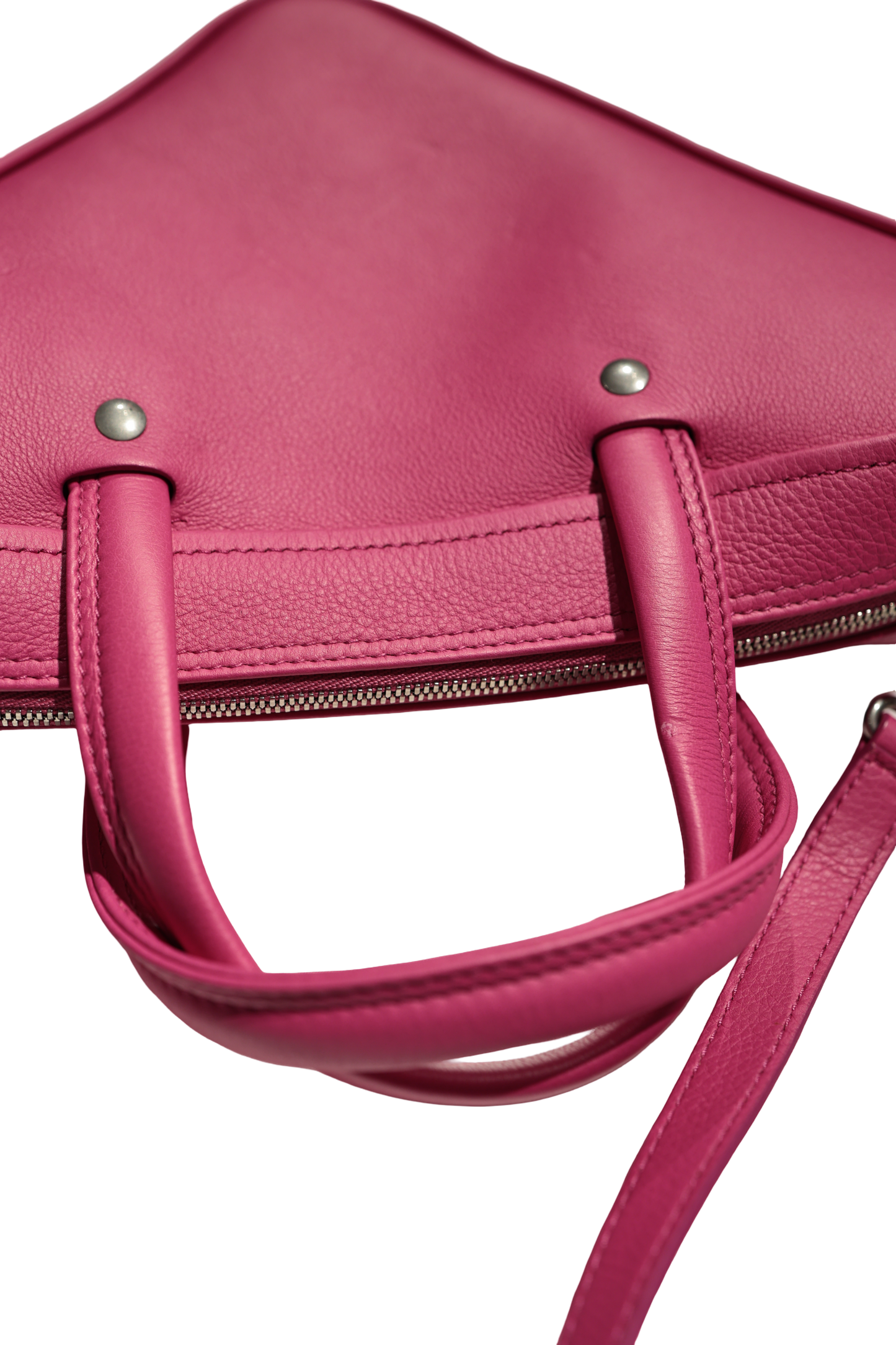 BALENCIAGA TRIANGLE S DUFFLE PINK LEATHER PHW CROSSBODY BAG [3000515]