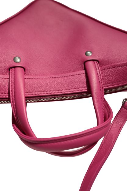 BALENCIAGA TRIANGLE S DUFFLE PINK LEATHER PHW CROSSBODY BAG [3000515]