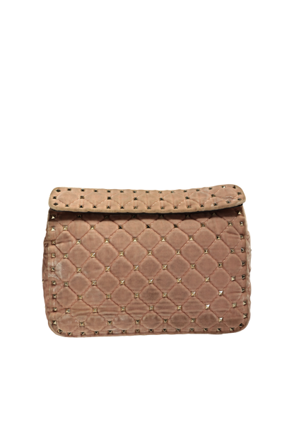 VALENTINO VELVET PINK GHW HANDBAG [3000513]
