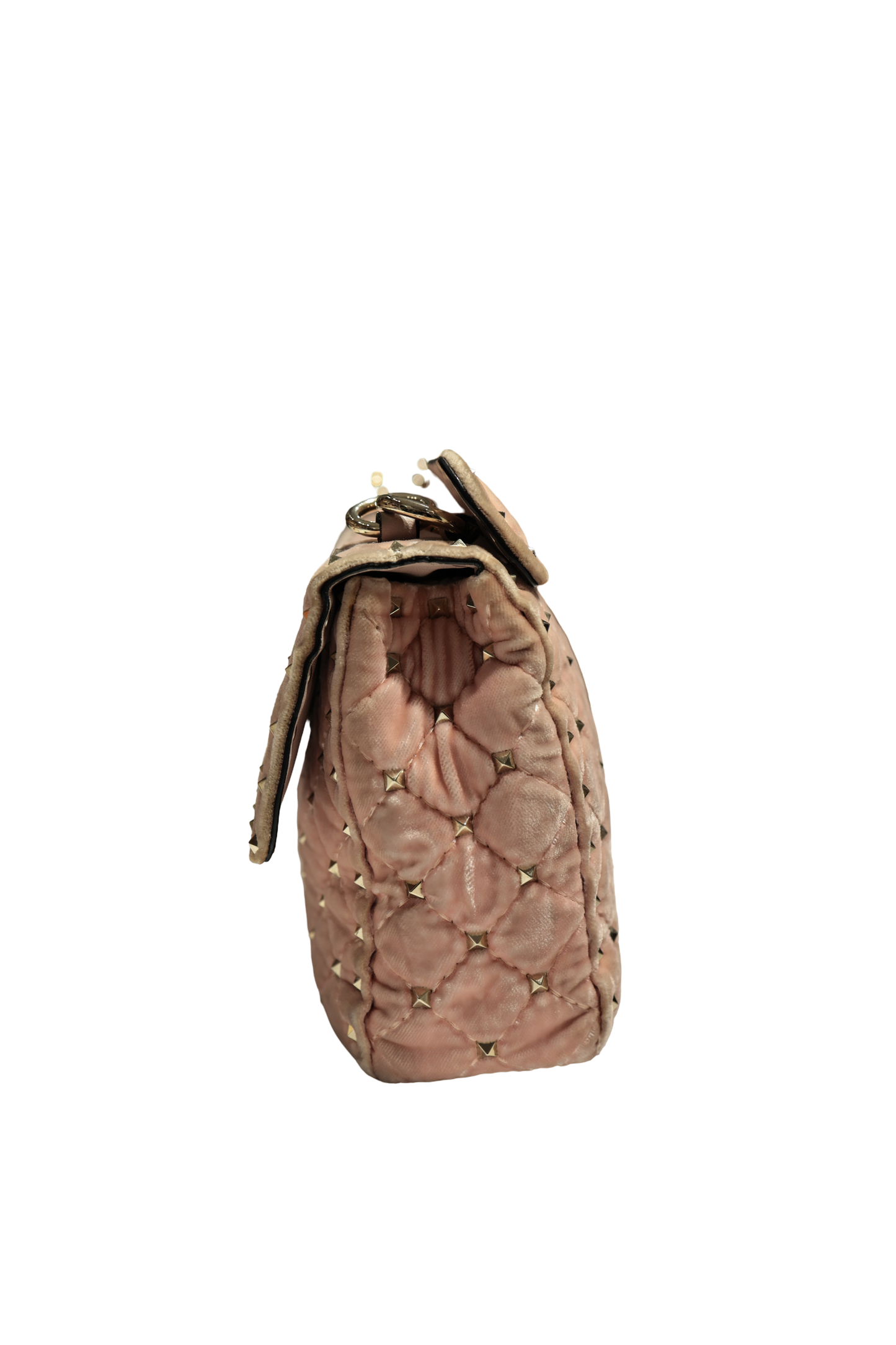 VALENTINO VELVET PINK GHW HANDBAG [3000513]
