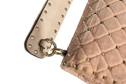 VALENTINO VELVET PINK GHW HANDBAG [3000513]