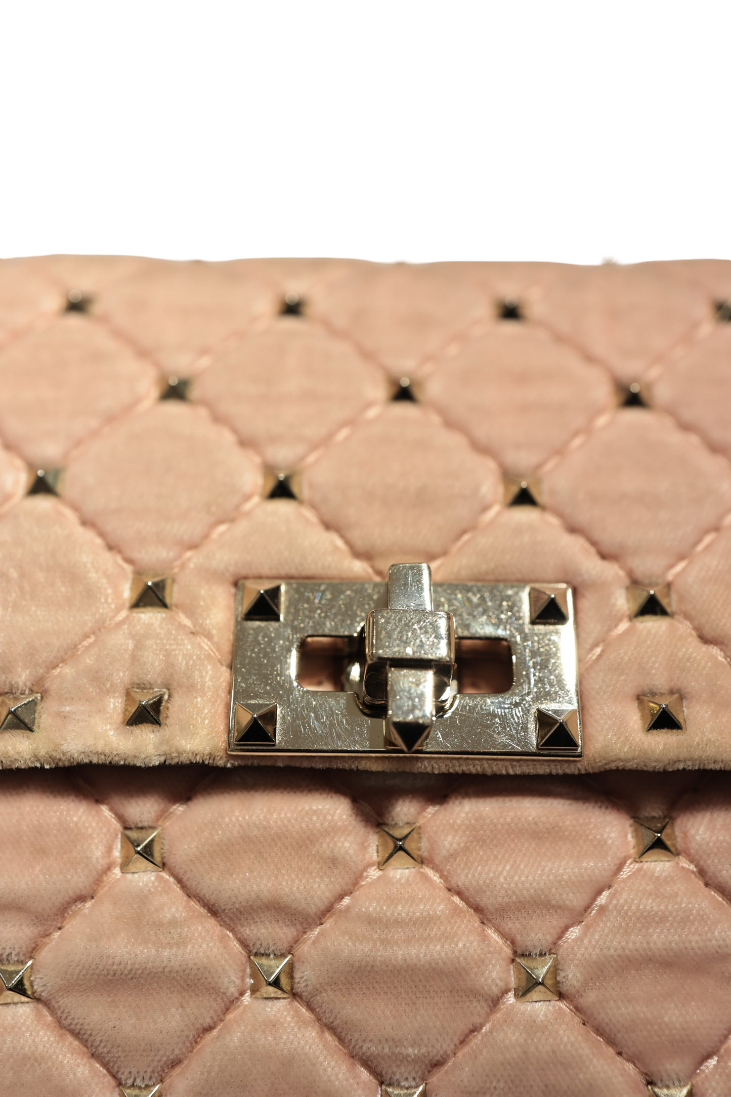 VALENTINO VELVET PINK GHW HANDBAG [3000513]