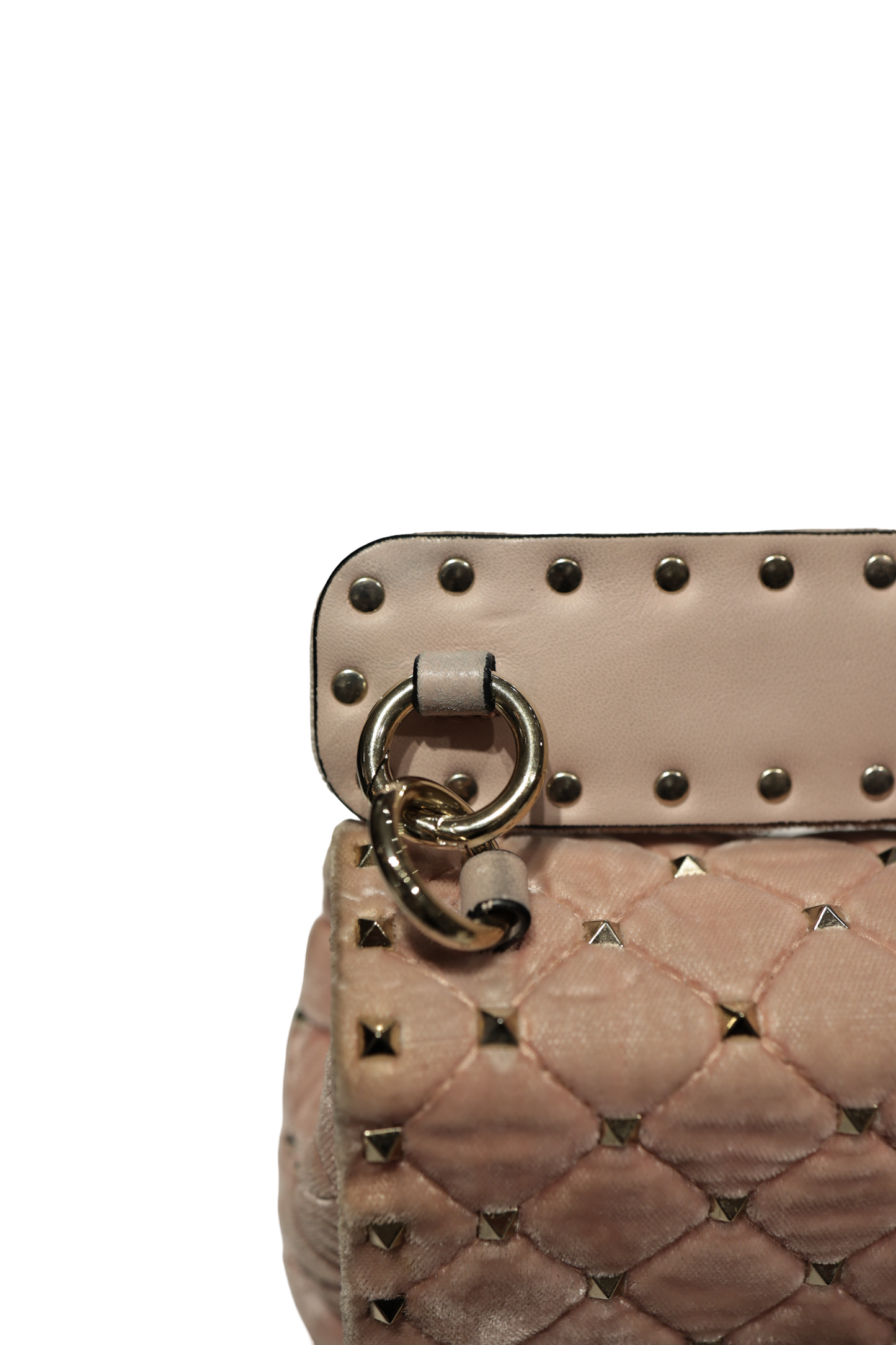 VALENTINO VELVET PINK GHW HANDBAG [3000513]