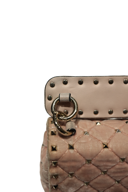 VALENTINO VELVET PINK GHW HANDBAG [3000513]