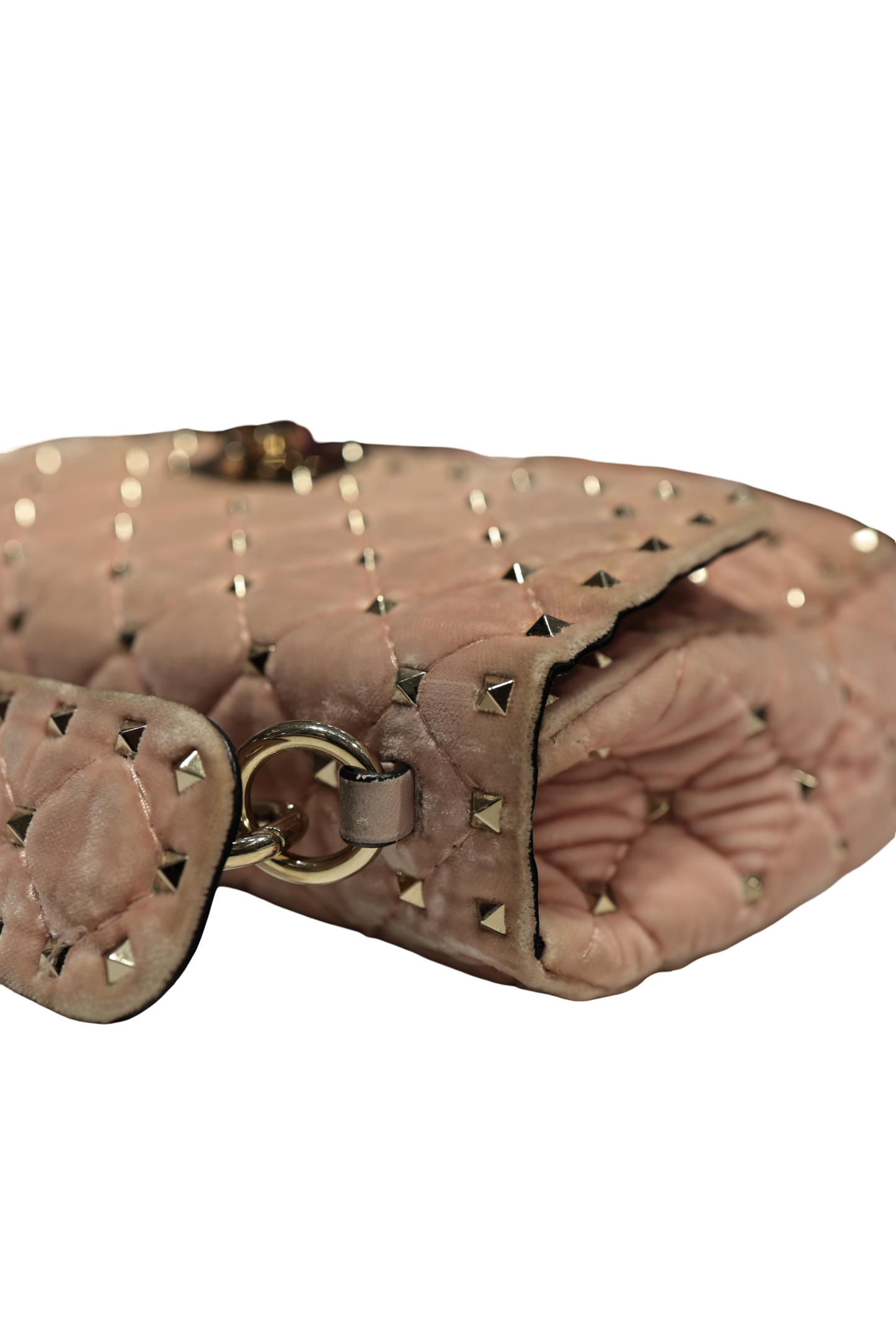 VALENTINO VELVET PINK GHW HANDBAG [3000513]