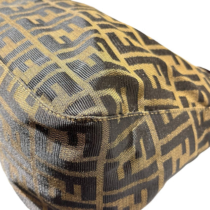 Fendi Canvas Hobo Bag Brown GHW