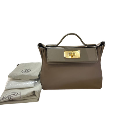 Used HERMÈS Mini 24/24 Two Way Shoulder Bag Brown GHW