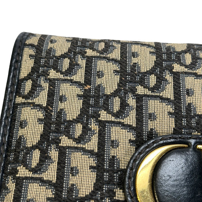 Used DIOR Dior Oblique Oblique Cross body bag Blue Beige Black GHW