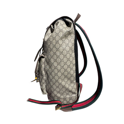Used Gucci Coated Canvas Backpack Brown GHW