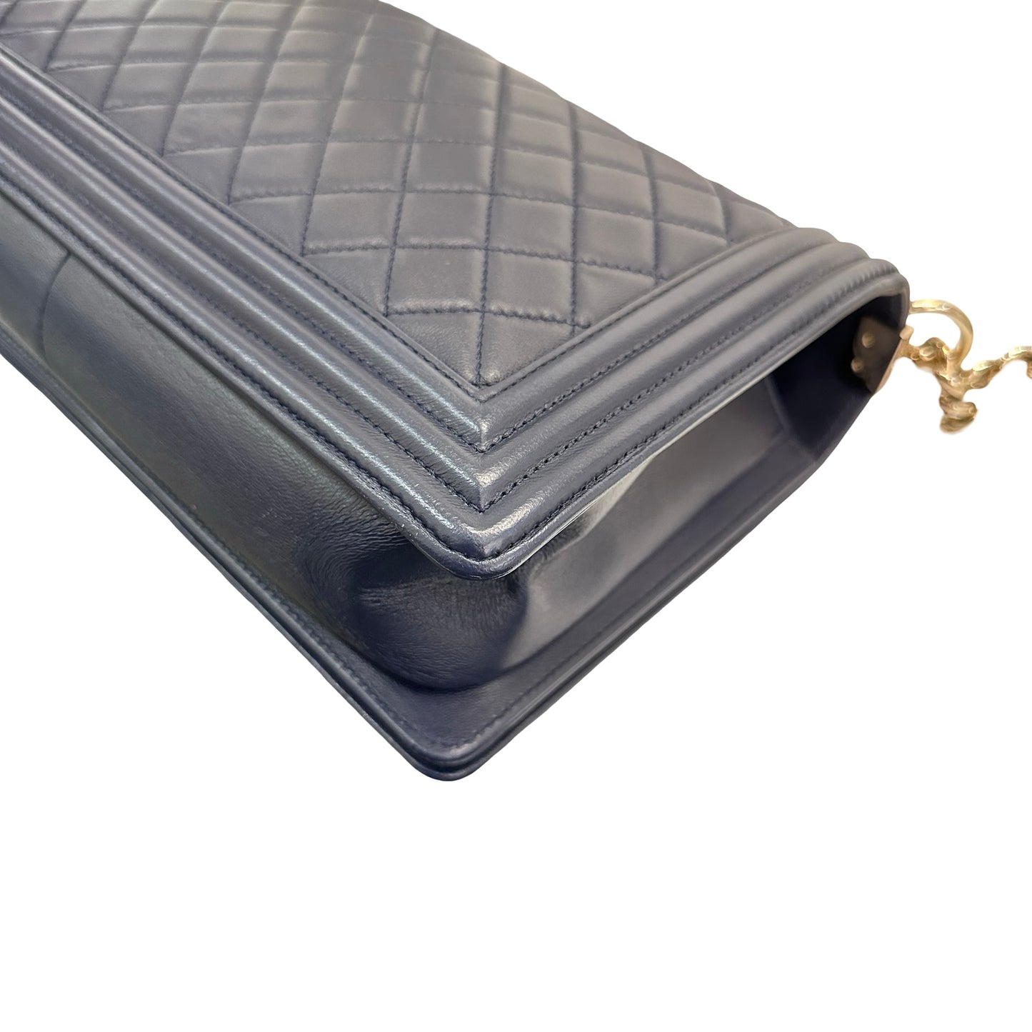 Used CHANEL Shoulder Bag Navy Blue GHW