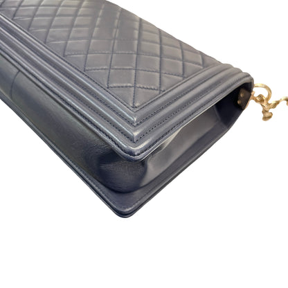 Used CHANEL Shoulder Bag Navy Blue GHW