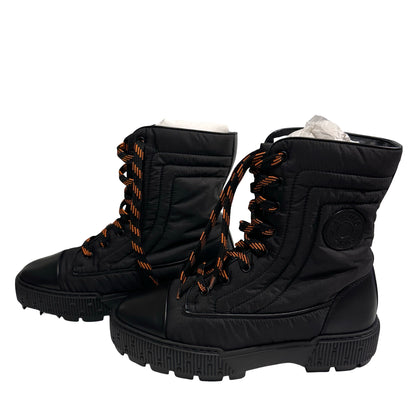 New Hermès Calfskin Leather Parachute Boots Black
