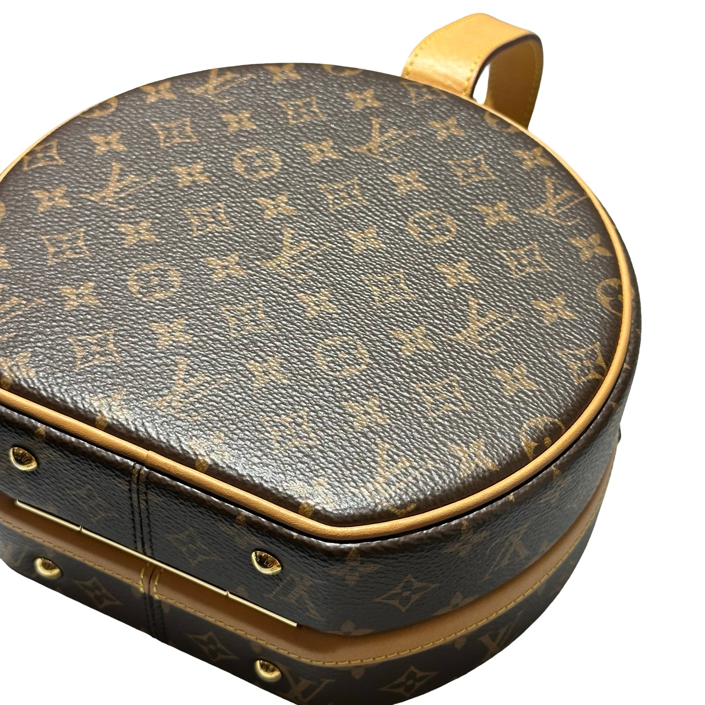Used LOUIS VUITTON Canvas Petite Boite Handbag Brown GHW