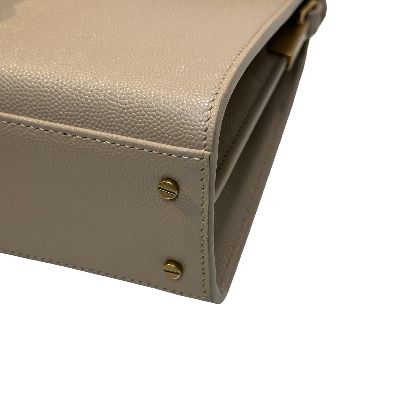 Used SAINT LAURENT grained calfskin Cassandra Handbag taupe
