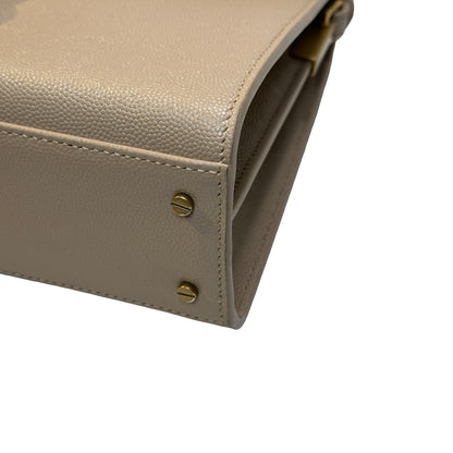 Used SAINT LAURENT grained calfskin Cassandra Handbag taupe