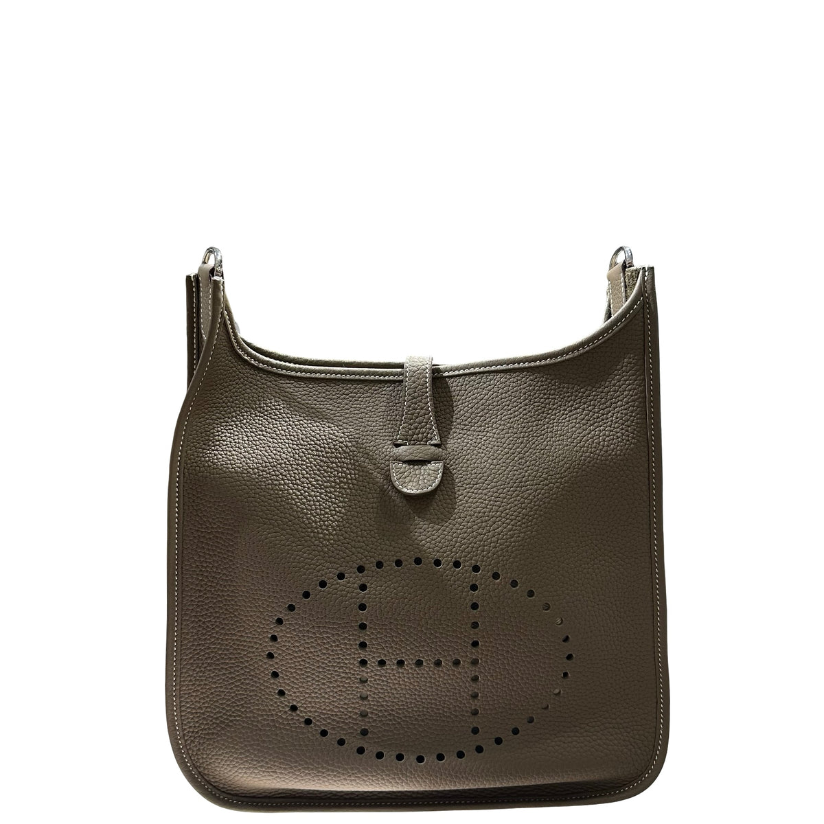 Used HERMES Clemence Evelyne 29 Cross body bag Etoupe PHW