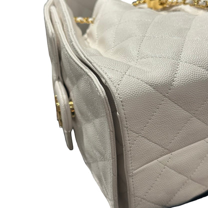 Brand New CHANEL Calfskin 25 Bag Dmall Shoulder Bag White GHW