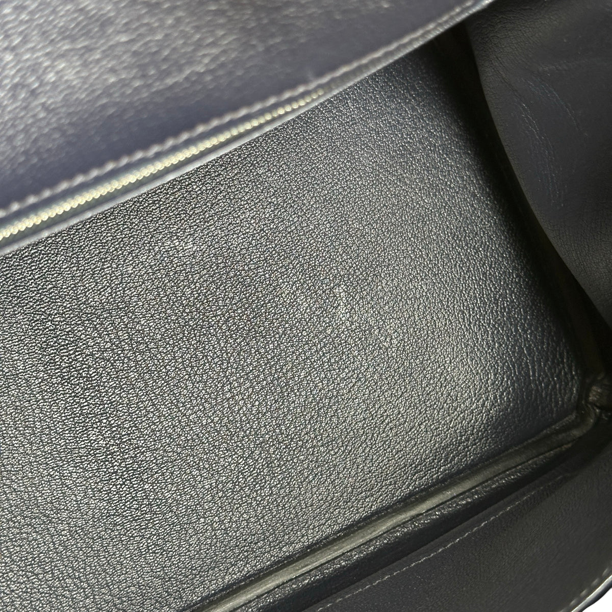Used HERMES Leather Birkin Handbag Black Silver