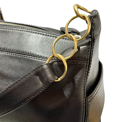 Used CHANEL Vintage Hobo Hobo Bag Black GHW