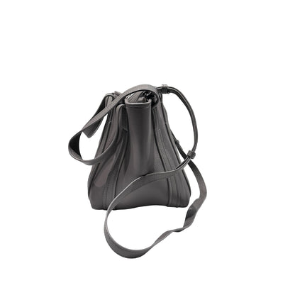 Used BALENCIAGA Calfskin Leather Everyday Shoulder Bag Grey PHW